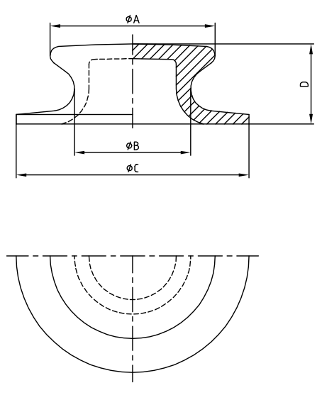 Gie&szlig;en Sie Stahl 6 'Button Chock