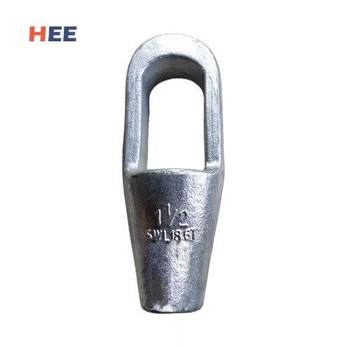 Geschlossener Spelter-Sockel f&uuml;r sichere und dauerhafte Drahtseilverbindungen, ideal f&uuml;r Hochleistungsanwendungen