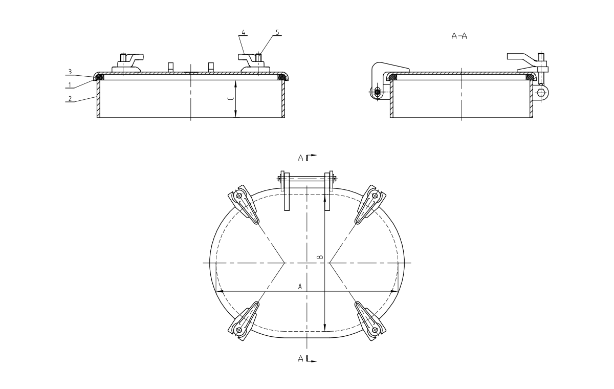 DF-464-5/DF-174-5 4 Hunde erh&ouml;hte wasserdichte Luke